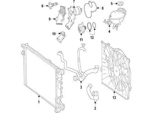 2018 Mercedes-Benz GLC63 AMG S Cooling System, Radiator, Water Pump, Cooling Fan Diagram 2