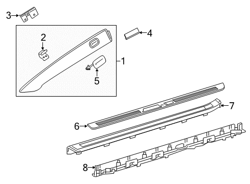 2015 Mercedes-Benz S550 Interior Trim - Pillars, Rocker & Floor Diagram 1