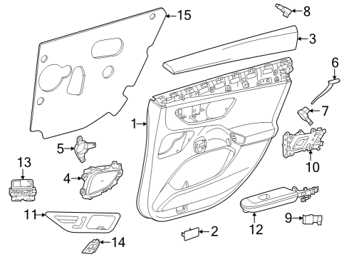 2023 Mercedes-Benz EQE 500 Interior Trim - Rear Door Diagram