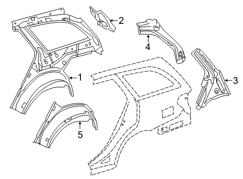 2013 Mercedes-Benz E350 Inner Structure - Quarter Panel Diagram 4