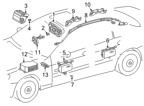 Passenger Inflator Module Diagram for 203-860-29-05