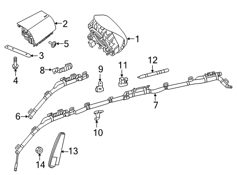 2016 Mercedes-Benz Metris Air Bag Components Diagram 1