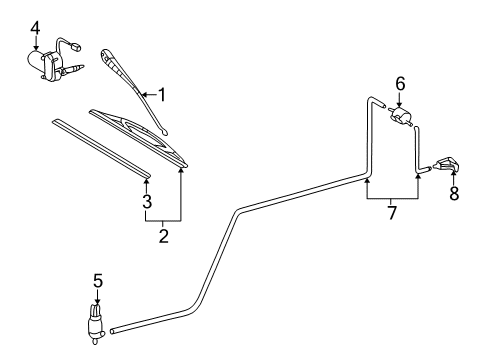 2005 Mercedes-Benz G500 Back Door - Wiper & Washer Components Diagram