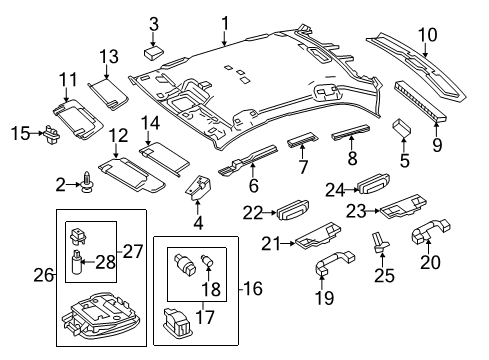 Map Lamp Assembly Diagram for 212-900-68-16-8R73