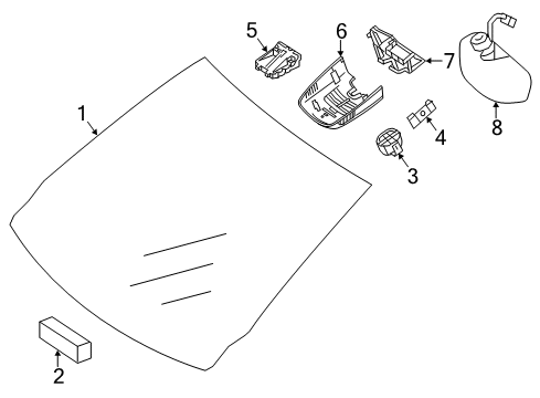 2018 Mercedes-Benz CLA45 AMG Windshield Glass Diagram