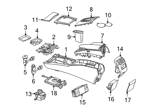 2013 Mercedes-Benz GLK350 Console Diagram