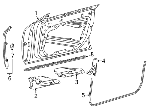 2023 Mercedes-Benz AMG GT 63 S Door & Components, Exterior Trim - Body & Hardware Diagram 1