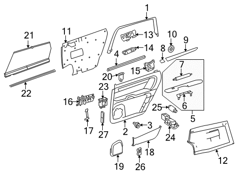 2007 Mercedes-Benz R350 Front Door Diagram 4