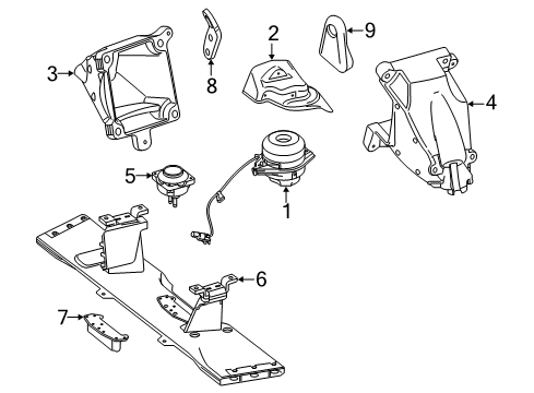 2016 Mercedes-Benz GL450 Engine & Trans Mounting Diagram