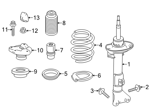 2016 Mercedes-Benz E550 Struts & Components - Front Diagram 2