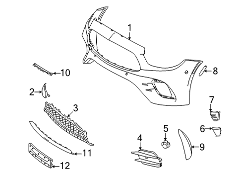 2021 Mercedes-Benz E53 AMG Bumper & Components - Front Diagram 1