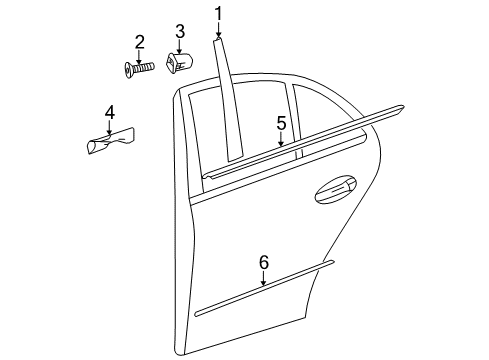 2015 Mercedes-Benz E63 AMG S Exterior Trim - Rear Door Diagram 1