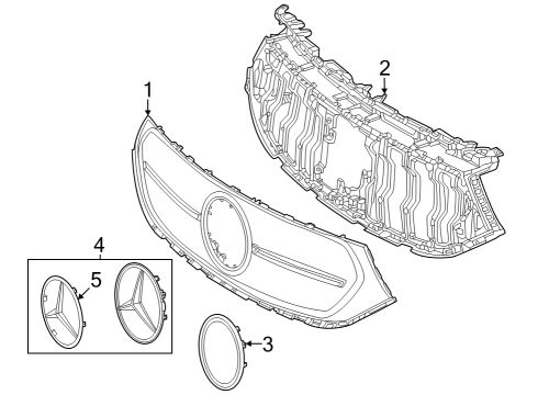 2022 Mercedes-Benz EQB 350 Grille & Components Diagram 2