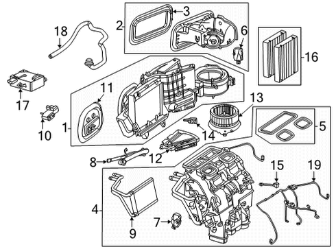 2022 Mercedes-Benz EQS 450+ A/C Evaporator & Heater Components