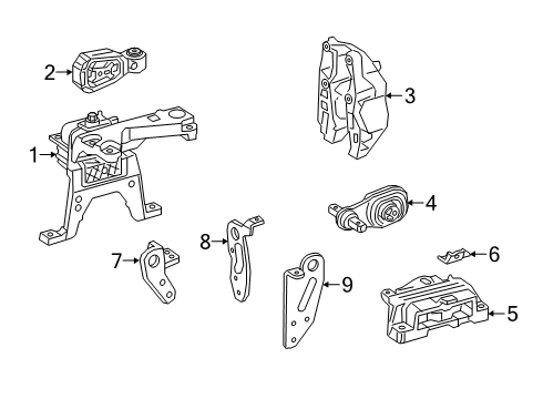 2019 Mercedes-Benz A220 Engine & Trans Mounting Diagram