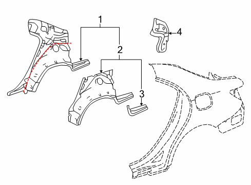 2019 Mercedes-Benz CLA45 AMG Inner Structure - Quarter Panel Diagram