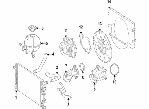 2021 Mercedes-Benz Sprinter 3500XD Cooling System, Radiator, Water Pump, Cooling Fan Diagram 3