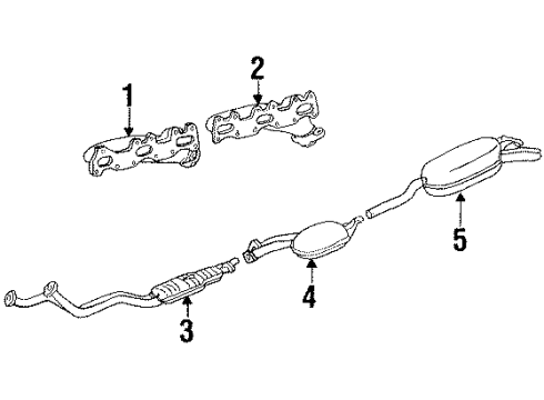 1994 Mercedes-Benz E320 Exhaust Components Diagram