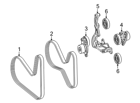 2021 Mercedes-Benz AMG GT Belts & Pulleys, Maintenance Diagram