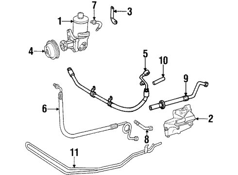 1990 Mercedes-Benz 300SL P/S Pump & Hoses Diagram