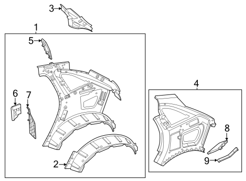 2023 Mercedes-Benz EQE 350 SUV Inner Structure - Quarter Panel