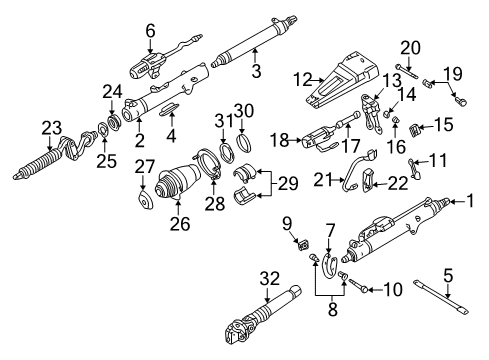 2004 Mercedes-Benz CL55 AMG Lower Steering Column Diagram