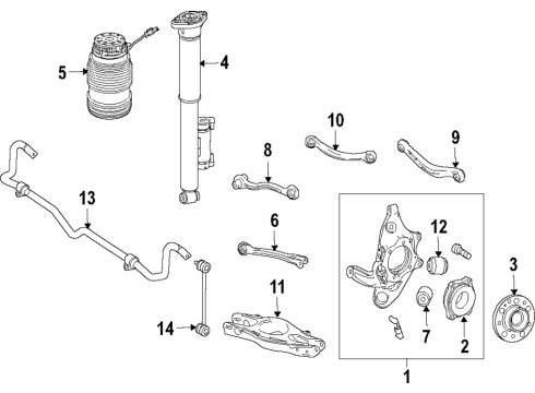 2022 Mercedes-Benz GLC43 AMG Rear Suspension, Control Arm, Ride Control, Stabilizer Bar Diagram 5