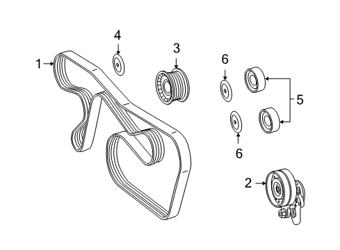 2008 Mercedes-Benz S600 Belts & Pulleys, Cooling Diagram