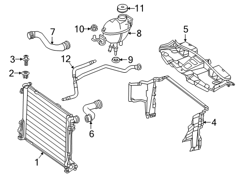 2016 Mercedes-Benz SLK300 Radiator & Components, Water Pump, Cooling Fan Diagram 1