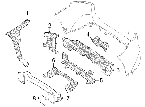 2023 Mercedes-Benz EQS 450+ SUV Bumper & Components - Rear Diagram 4