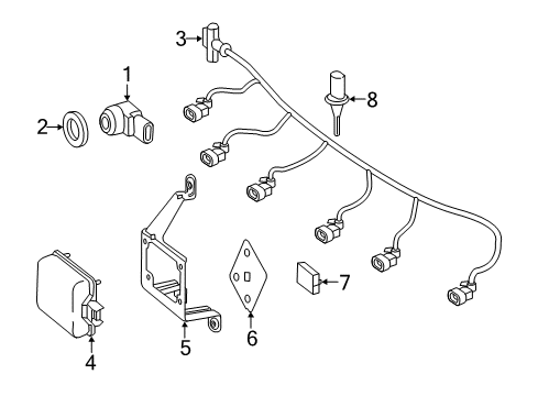 2020 Mercedes-Benz SLC43 AMG Electrical Components - Front Bumper Diagram 2