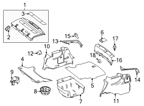 2013 Mercedes-Benz C350 Interior Trim - Rear Body Diagram 1