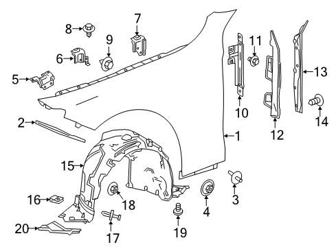 2016 Mercedes-Benz S65 AMG Fender & Components Diagram