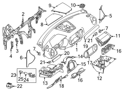 Instrument Panel Diagram for 231-680-25-02-3B92