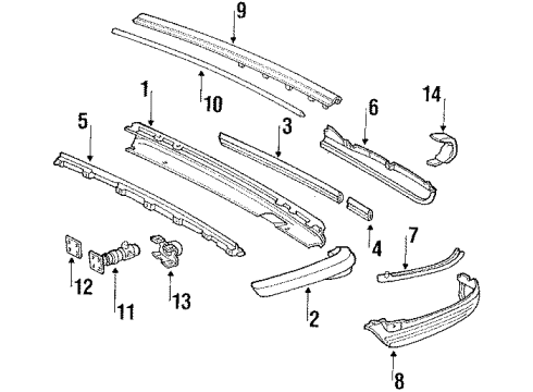 1987 Mercedes-Benz 560SL Rear Bumper Diagram