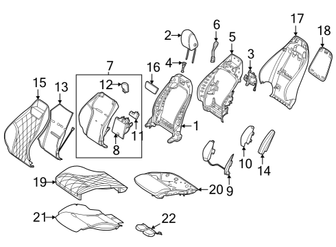 Seat Back Cover Diagram for 232-910-21-00-8U00