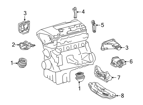 1999 Mercedes-Benz E430 Engine & Trans Mounting Diagram