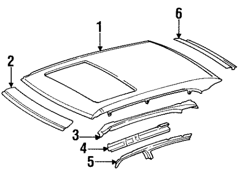 1993 Mercedes-Benz 300SD Roof & Components Diagram