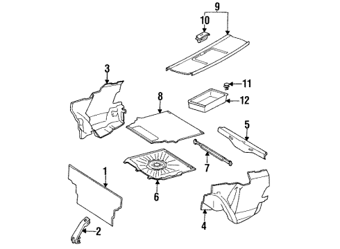 1989 Mercedes-Benz 190E Trunk Trim Diagram