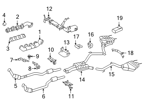 2008 Mercedes-Benz CL550 Exhaust Components Diagram 1