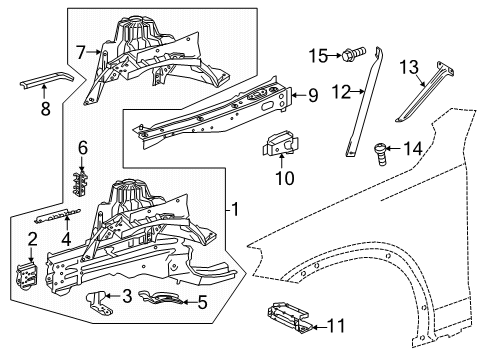 2021 Mercedes-Benz GLC63 AMG Inner Components - Fender Diagram 1