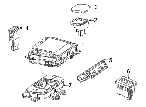 2023 Mercedes-Benz GLB35 AMG Center Console Diagram 2