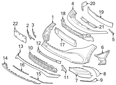 2022 Mercedes-Benz EQB 350 Bumper & Components - Front Diagram 2