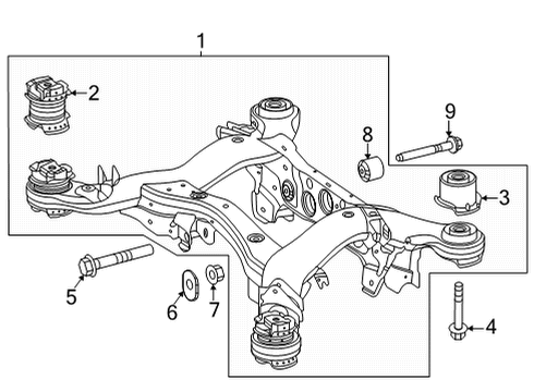 2021 Mercedes-Benz GLE63 AMG S Suspension Mounting - Rear Diagram 1