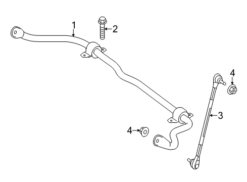 2015 Mercedes-Benz B Electric Drive Stabilizer Bar & Components - Front Diagram