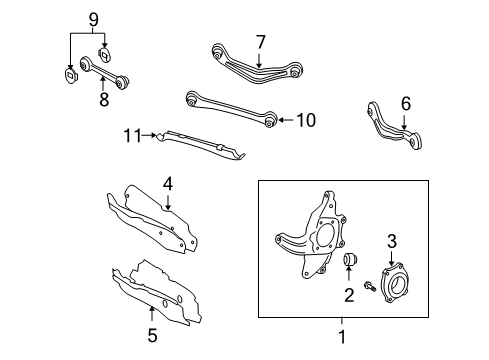 2013 Mercedes-Benz S400 Rear Suspension Components, Lower Control Arm, Upper Control Arm, Ride Control, Stabilizer Bar