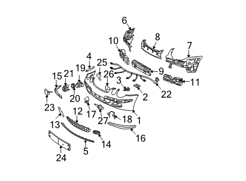 Outer Grille Diagram for 211-885-09-53