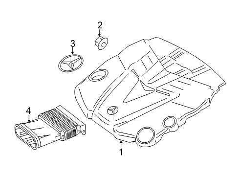 2014 Mercedes-Benz ML350 Engine Appearance Cover Diagram