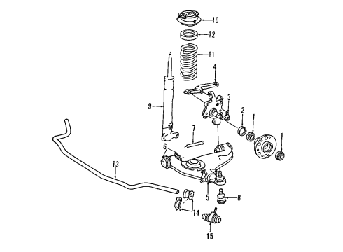 1984 Mercedes-Benz 300D Suspension Components, Control Arm Diagram 2