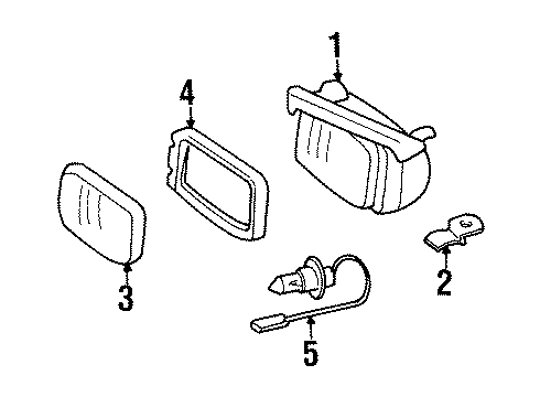 1984 Mercedes-Benz 380SL Fog Lamps Diagram